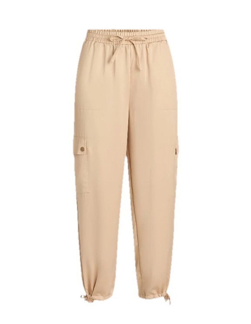 Time and Tru Women’s Satin Cargo Jogger Mid Rise Champagne Stone Size 16/18 NWT